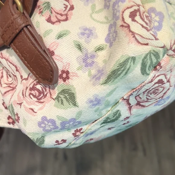 Mossimo Supply Co Cream and Brown Floral Backpack NWOT - Picture 11 of 17